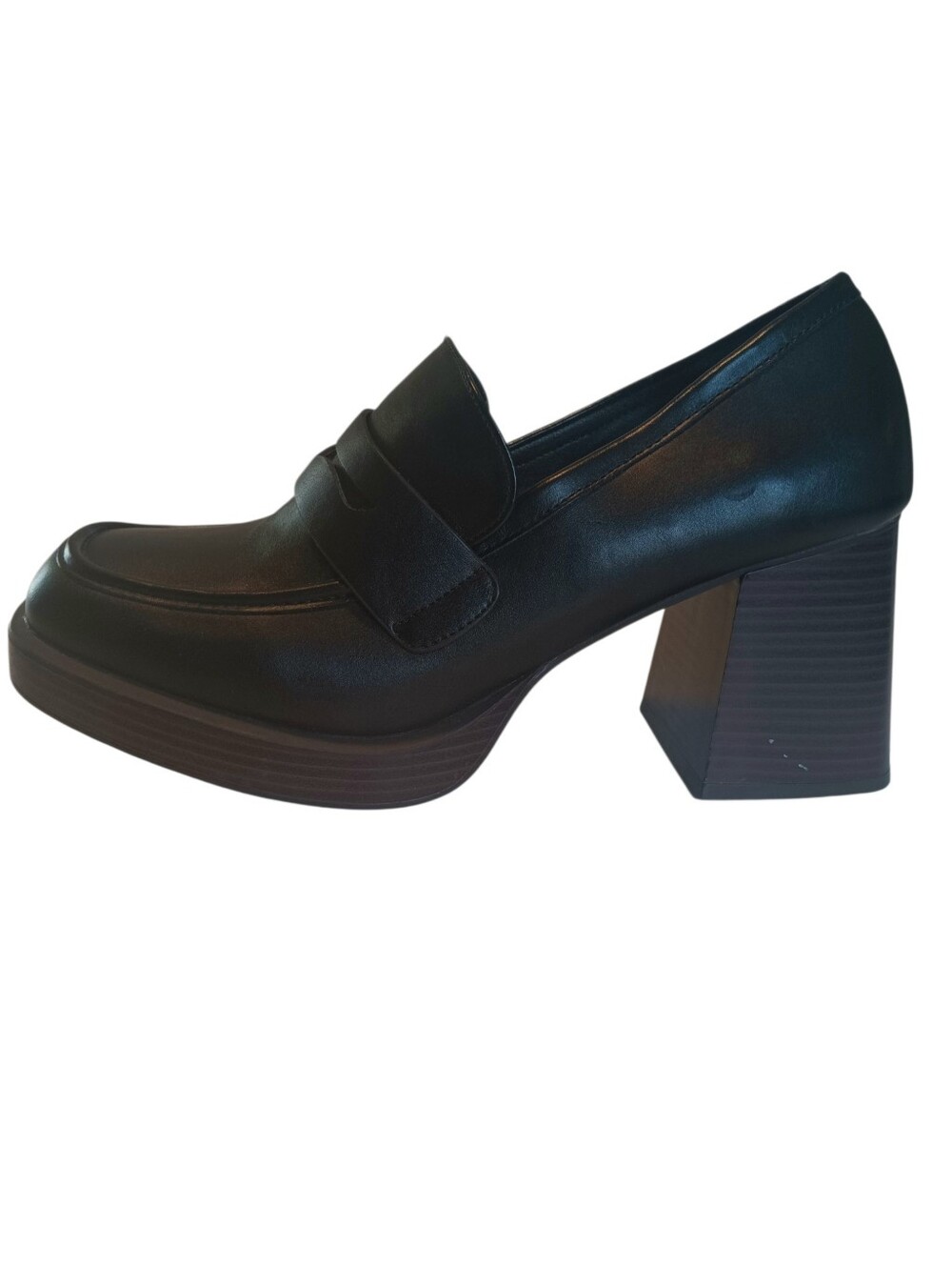 a.n.a Black Block Heel Platform Penny Loafer Size 10